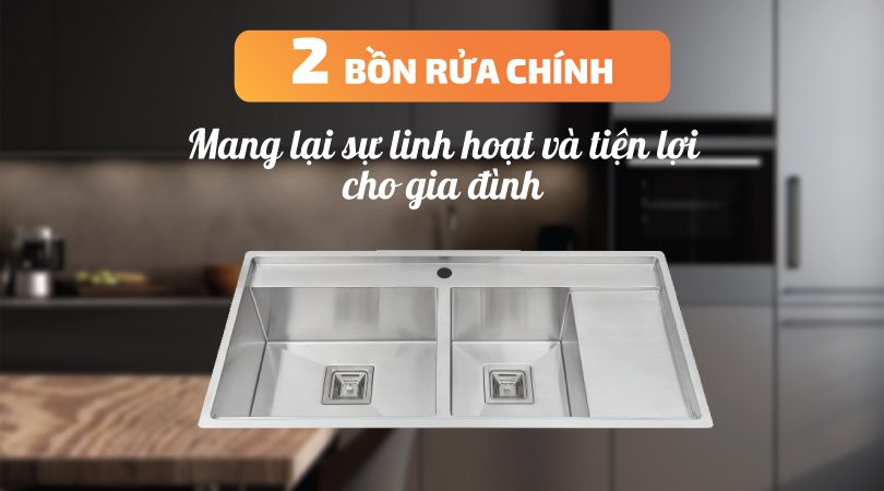 Chậu rửa chén Malloca MS 6305T - 2 bồn rửa chính